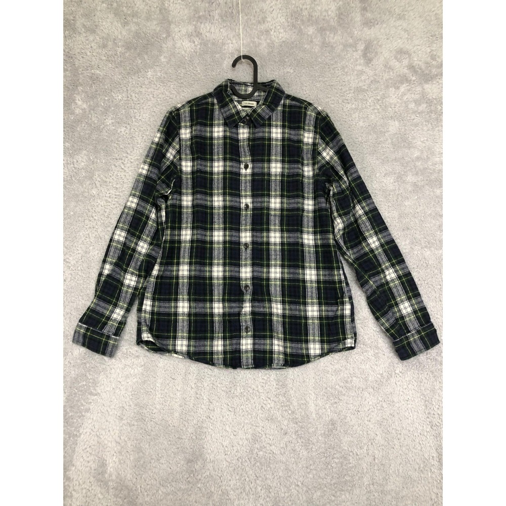 LL Bean Shirt Womens Size S Flannel Relaxed Fit Plaid Multicolor